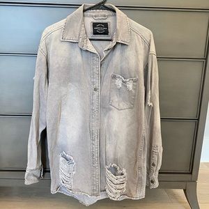 Oversized denim shirt/jac